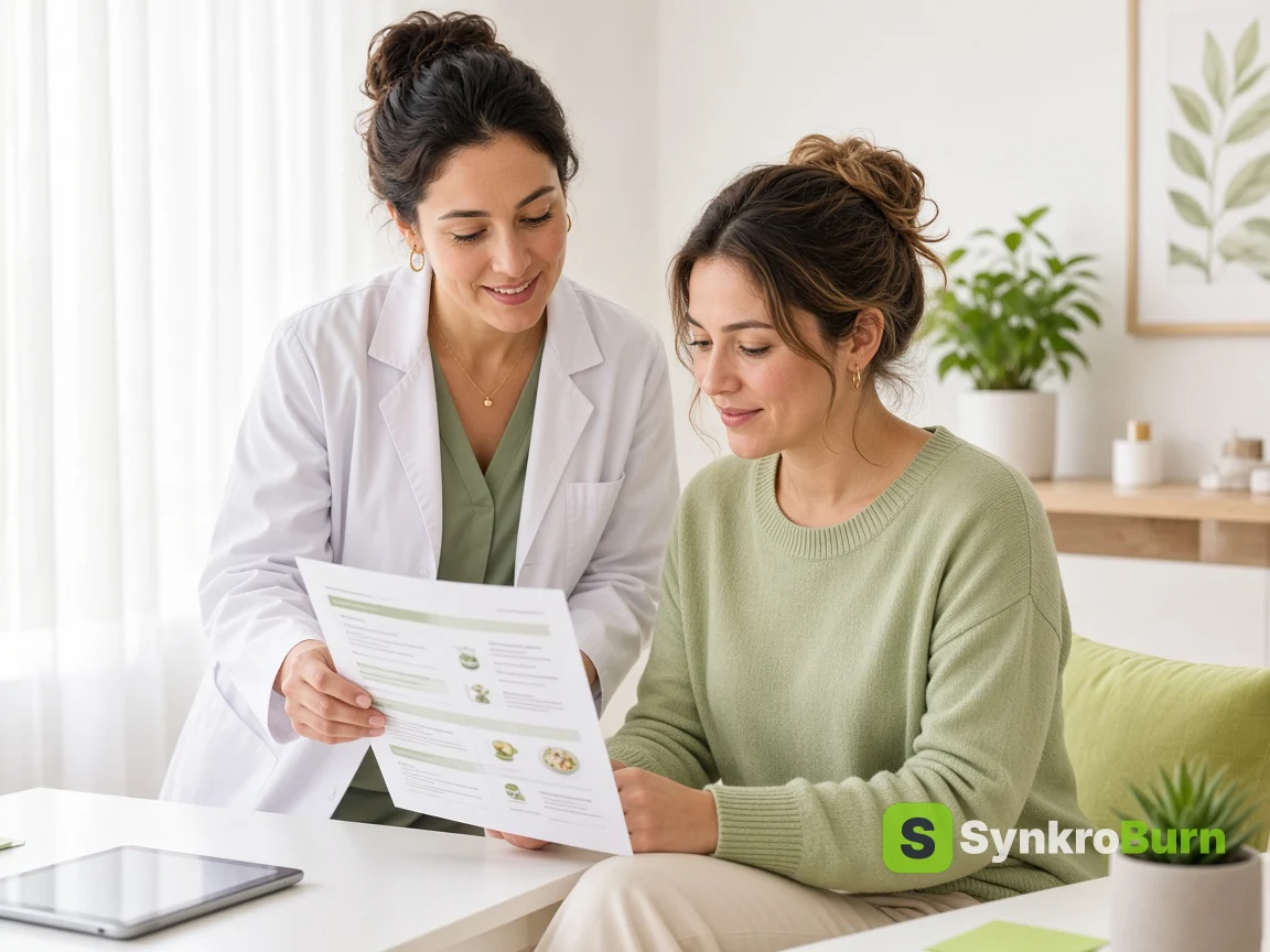 Profesional de nutrición y deporte usando software de gestión de clientes
